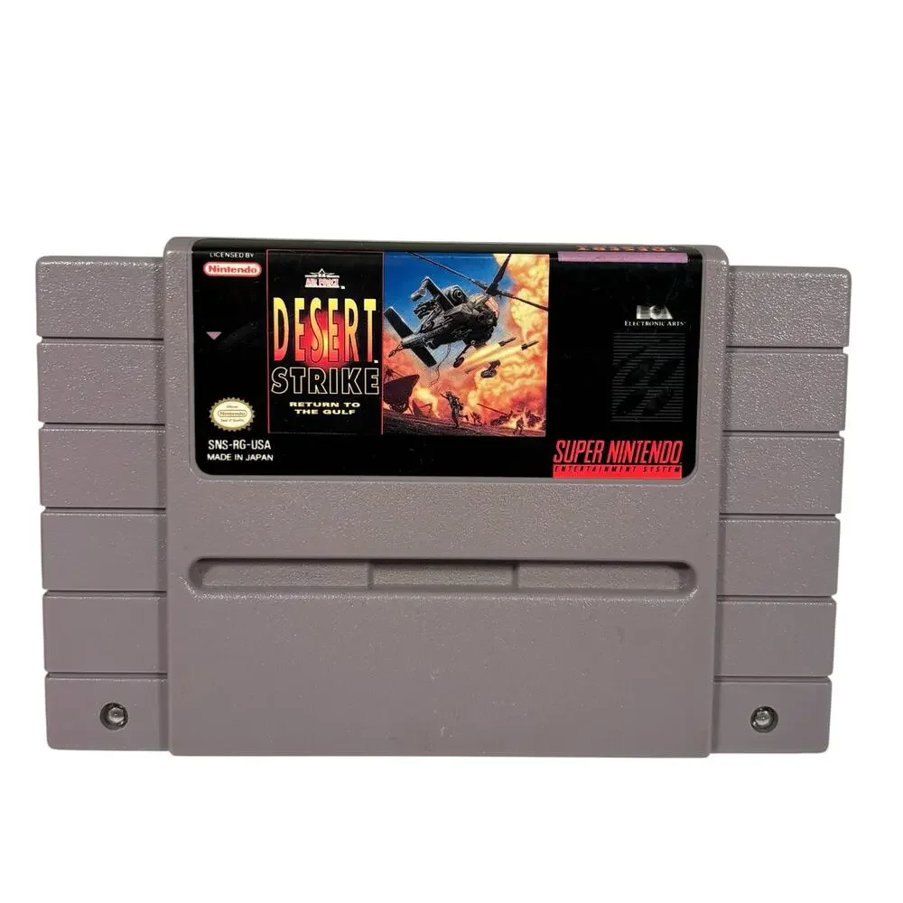 Super Nintendo SNES Desert Strike Return To Gulf Vintage Video Game TESTED